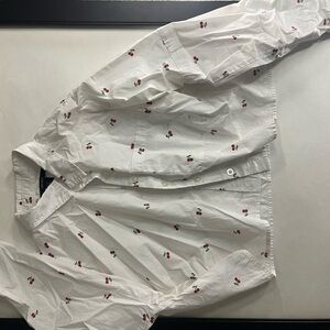 Cherry print button-up